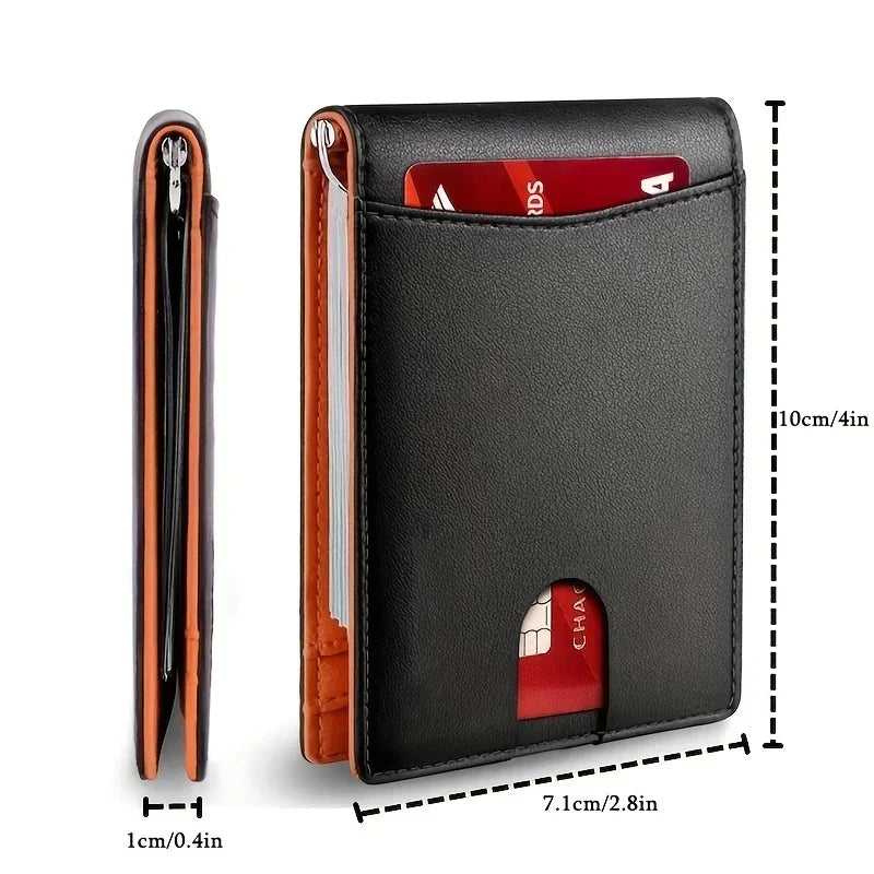 Synthetic Leather Slim Smart Wallet  Credit Card Holder Money Clip RFID Blocking Men Thin Bifold Wallet Wallet Money Bag