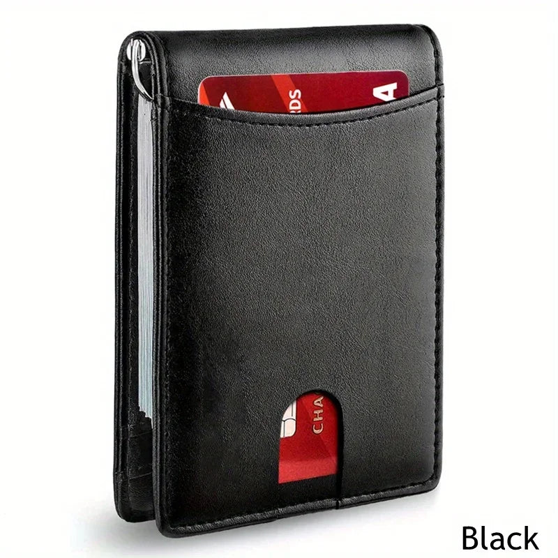 Synthetic Leather Slim Smart Wallet  Credit Card Holder Money Clip RFID Blocking Men Thin Bifold Wallet Wallet Money Bag