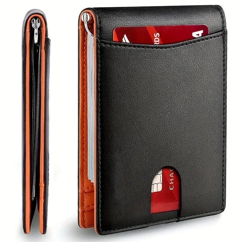 Synthetic Leather Slim Smart Wallet  Credit Card Holder Money Clip RFID Blocking Men Thin Bifold Wallet Wallet Money Bag