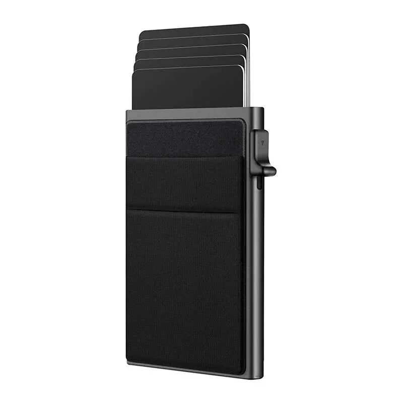 Simple Wallet Card Cover Aluminum Alloy Side Card Push Bag Automatic Large-Capacity Anti-Theft Brush Metal Box Wallet Card Clip